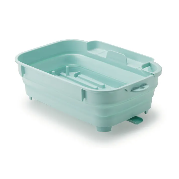 折りたたみ 水切りバスケット ISETO I-605 伊勢藤 イセトー【水切りかご 水が流れる 水切り 大容量 洗い桶 キッチン 収納 日本製】 ミントグリーン