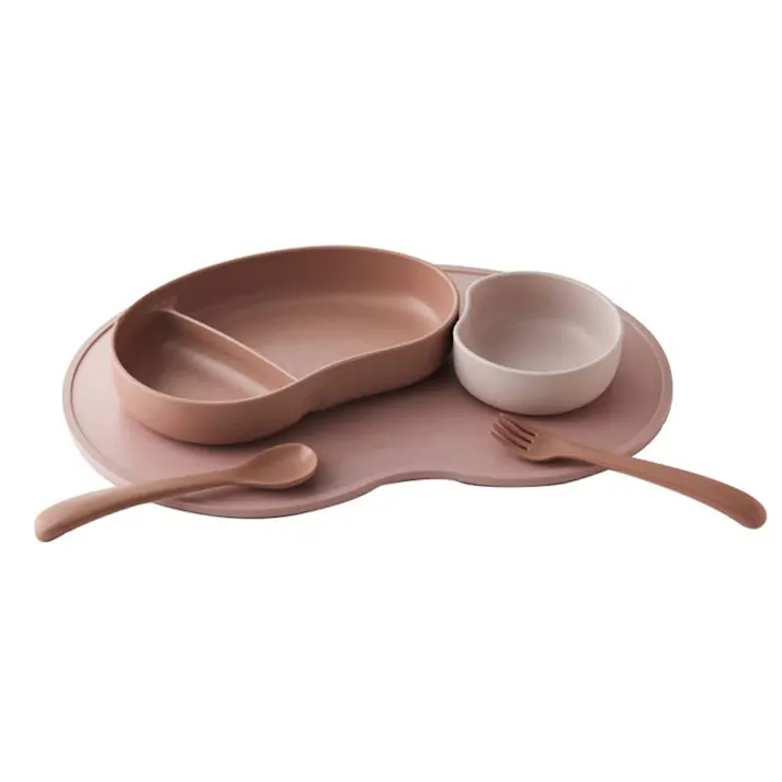 SUCSUC スクスク 子供用食器 ギフトセット 4PC 逸品社 シュガーランド【子供 食器セット ベビー食器セット お食事セット バイオマスプラスチック 抗菌 日本製】 ピンク