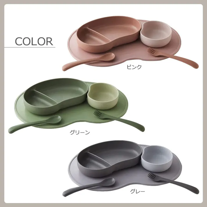 SUCSUC スクスク 子供用食器 ギフトセット 4PC 逸品社 シュガーランド【子供 食器セット ベビー食器セット お食事セット バイオマスプラスチック 抗菌 日本製】 ピンク