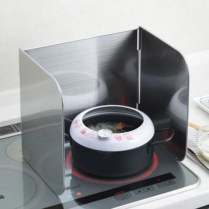 オールステンレス使うときだけ!コンロガード 一口サイズ ヨシカワ オダジマ SP-1255【使う時だけ レンジガード コンロガード 油はね防止 ガード コンロ 油はね ガード ステンレス 日本製】