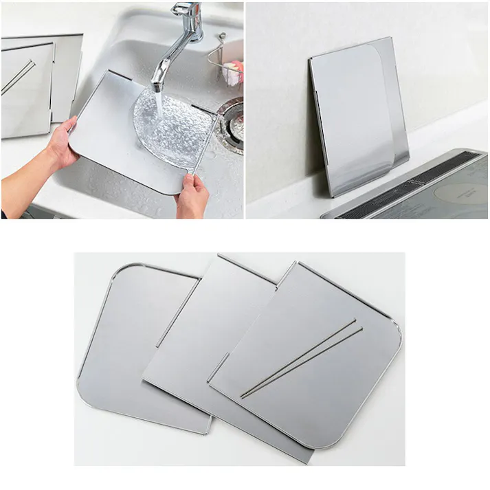 オールステンレス使うときだけ!コンロガード 一口サイズ ヨシカワ オダジマ SP-1255【使う時だけ レンジガード コンロガード 油はね防止 ガード コンロ 油はね ガード ステンレス 日本製】