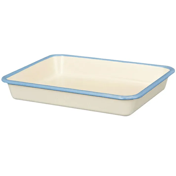 富士ホーロー BMS ビームス ホーロー バット LL 15取【角バット 揚げ物 ほうろう 調理ツール 琺瑯 キッチン用品 縁赤 縁青】 ホワイト