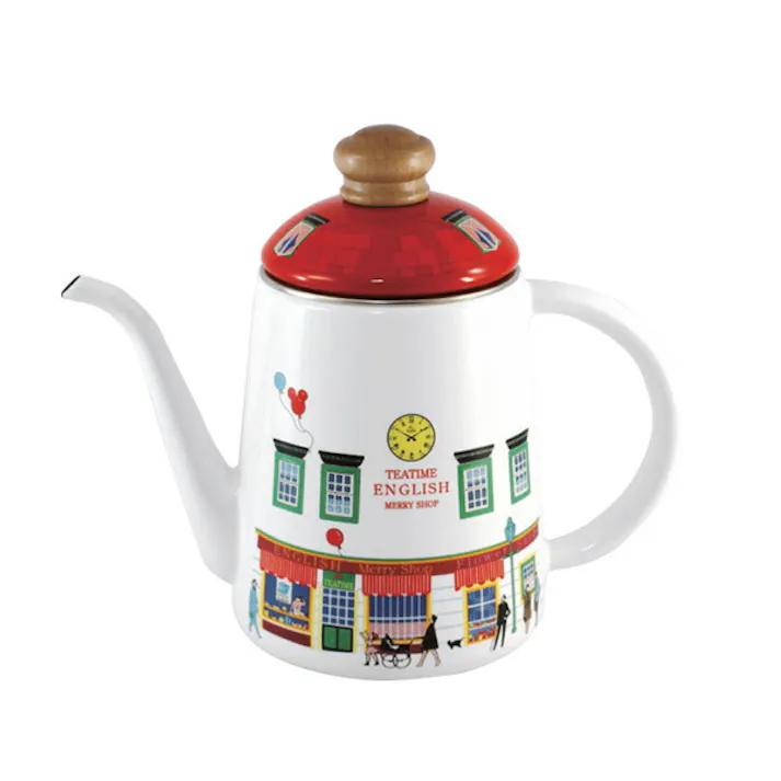 富士ホーロー メリー ホーロー ドリップポット 1.0L メリーハウス/メリーショップ【コーヒーポット 直火 ほうろう 琺瑯 ポット コーヒーケトル 1L 通販 キッチン用品】 メリーショップ/赤