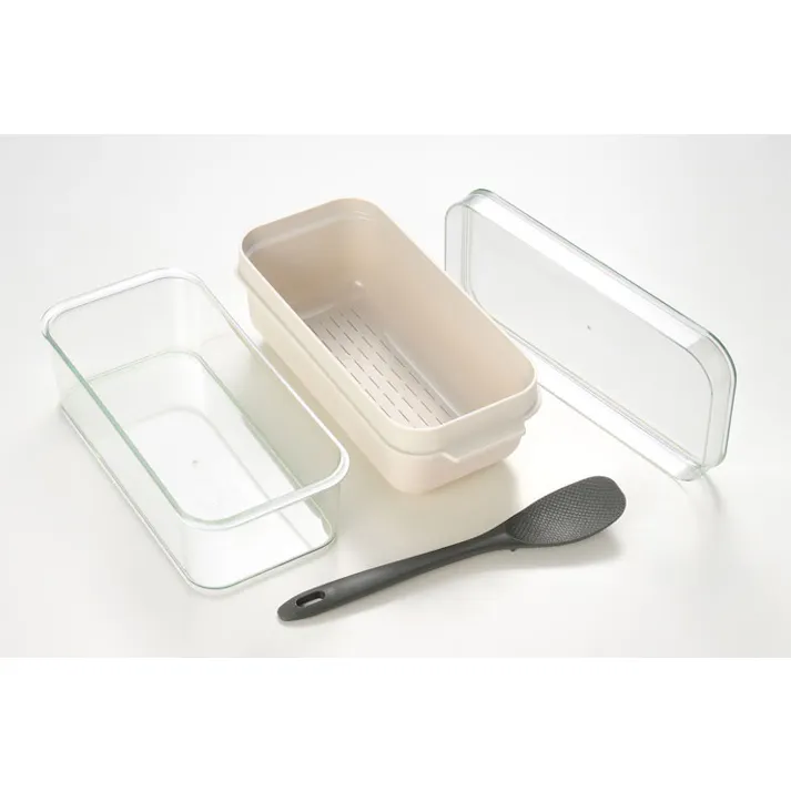 オークス ぬかどこボックス しゃもじ付き AUX LES3201【ぬか漬け 容器 1kg 漬物容器 糠漬け 水抜き 冷蔵庫 保存 日本製】