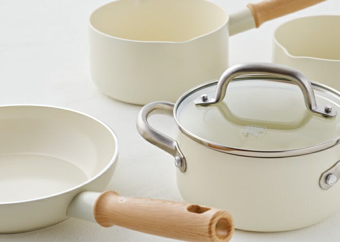 グリーンシェフ ビンテージ ホワイト ステンレス ガラス蓋 16cm 2730