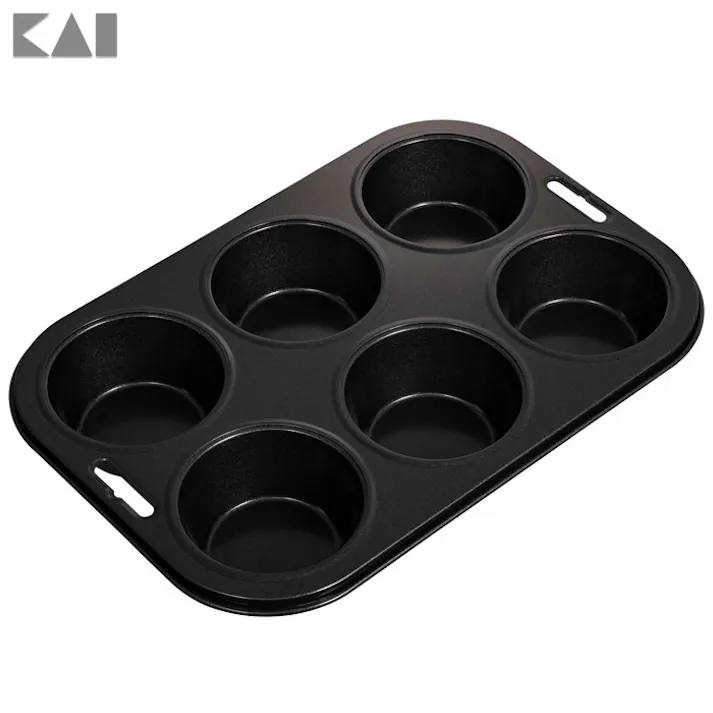 貝印 かわいいマフィンが一度に6個できる焼き型 DL6173 Kai House Select【マフィン型 6個 焼き型 お菓子作り 道具】