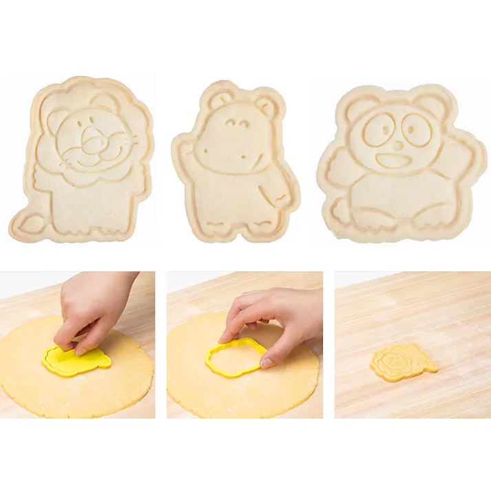 たべっ子どうぶつ クッキー抜き型セット らいおんくん・かばさん・ぱんださん DL8100 貝印 kai【たべっこどうぶつ グッズ クッキー型 お菓子型 キャラクター 日本製】