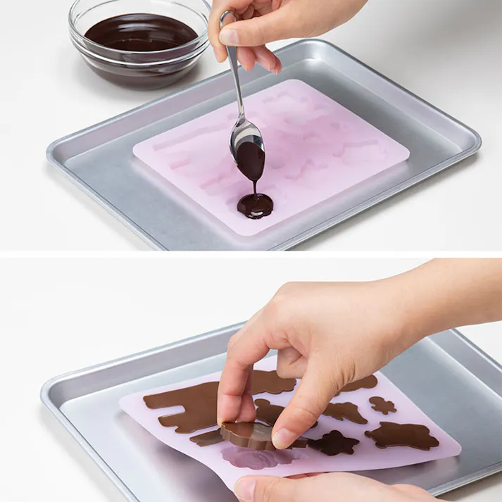 たべっ子どうぶつ シリコーンチョコ型 DL8102 貝印 kai【たべっこどうぶつ グッズ チョコレート型 お菓子型 シリコン キャラクター 動物】