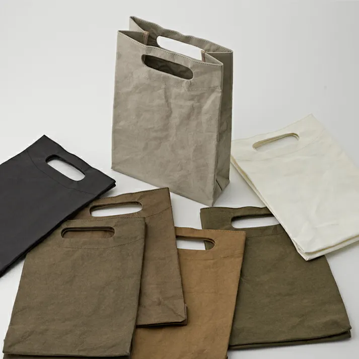 MATTROI マッチョイ ハンドホール ウォッシャブルペーパーバッグ【洗えるバッグ 手提げバッグ バッグ A4 ハンドメイド】 ブラック