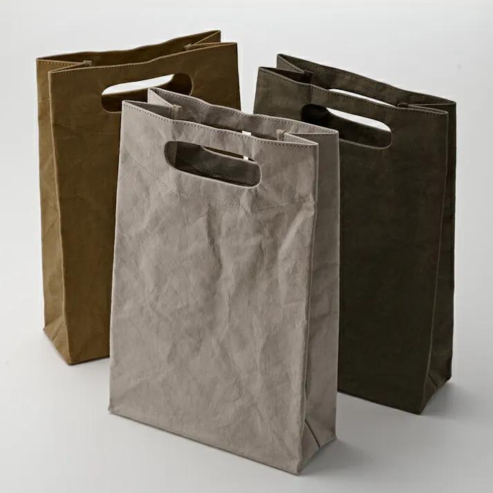 MATTROI マッチョイ ハンドホール ウォッシャブルペーパーバッグ【洗えるバッグ 手提げバッグ バッグ A4 ハンドメイド】 ブラック