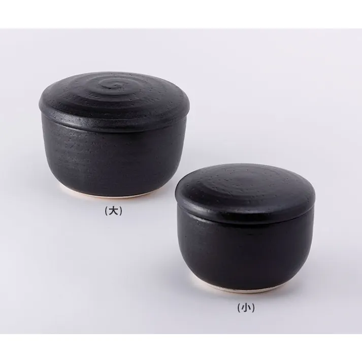 日常茶飯器 黒 おひつ 小 萬古焼 0100-0006【ご飯 ごはん 保存容器 冷蔵庫 お櫃 陶器 1合 電子レンジ対応 万古焼 日本製】