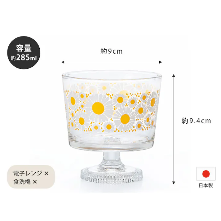 アデリアレトロ 脚付きデザート 深型【デザートカップ アイス デザートグラス 脚付きグラス ガラス 食器 レトロ 日本製】 アリス