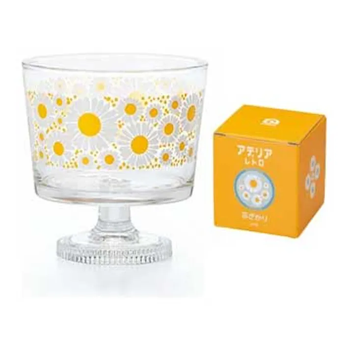 アデリアレトロ 脚付きデザート 深型【デザートカップ アイス デザートグラス 脚付きグラス ガラス 食器 レトロ 日本製】 花ざかり