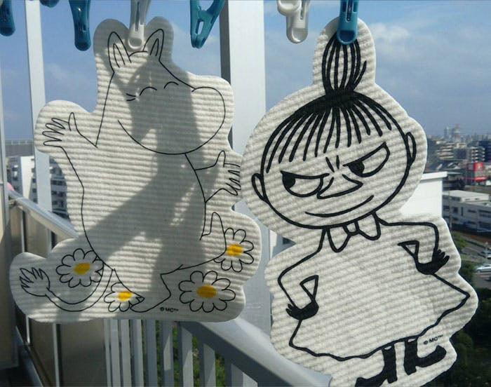 ムーミン スポンジクロス ダイカット ムーミン&リトルミイ 2枚セット