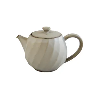 波佐見焼 窯変 ねじりポット 茶こし付き 600ml 藍花【ティーポット 急須 陶器 ストレーナー付き ポット 和食器 食洗機対応 日本製】 よもぎ