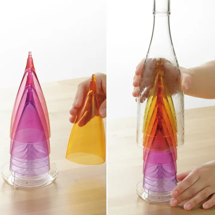 グラスファイブ シャンパングラス 5客セット プラスチック 組立式 曙産業【コップ グラス 割れにくい 割れない 樹脂 脚 収納 アウトドア ピクニック パーティ 5個 セット カラフル キッチン用品 通販】