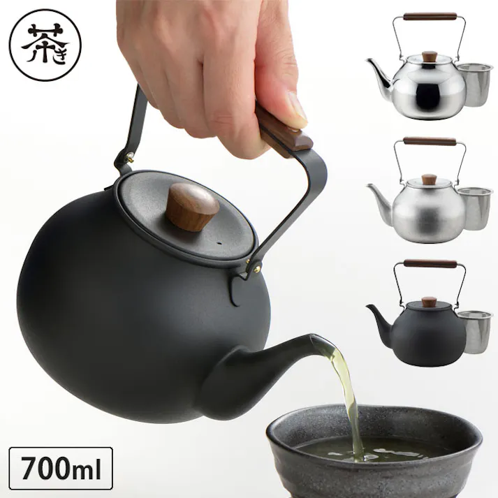 茶き 急須 大 茶漉し付き 700ml 全3種 宮崎製作所【ステンレス 日本製】