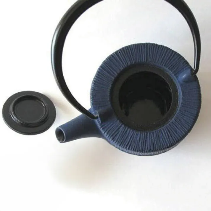 岩鋳 朝日 鉄急須 カラー 450ml 茶こし付き 藍花 南部鉄器【南部鉄瓶 急須 茶道具 日本製】 ダークパープル