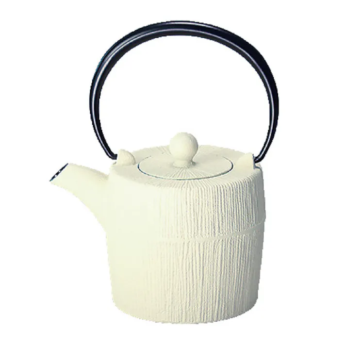 岩鋳 朝日 鉄急須 カラー 450ml 茶こし付き 藍花 南部鉄器【南部鉄瓶 急須 茶道具 日本製】 白