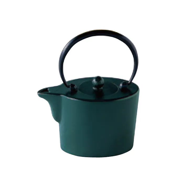 岩鋳 雅 カラー 鉄急須 450ml 茶こし付き 藍花 南部鉄器【南部鉄瓶 急須 茶道具 鋳鉄 日本製】 緑