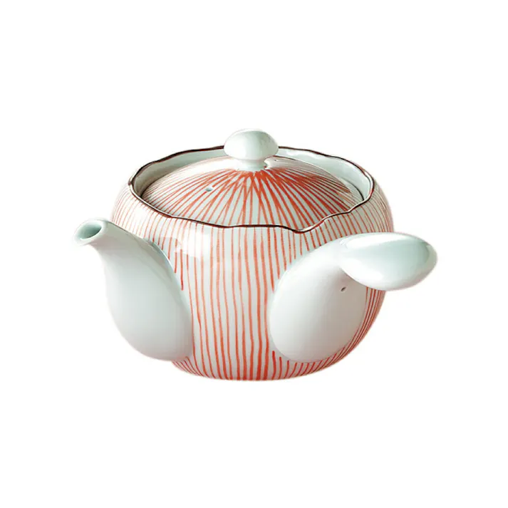 大急須 十草 有田焼 茶こし付き 650ml 藍花【急須 陶器 大容量 ステンレス茶こしつき付き 和食器 日本製】 紅