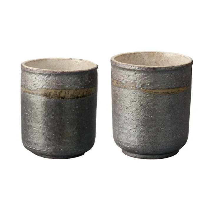 信楽焼 Sumi-iro 夫婦湯呑 ペアセット【湯呑み ペア 陶器 湯呑みセット 湯呑み茶碗 日本製 信楽】