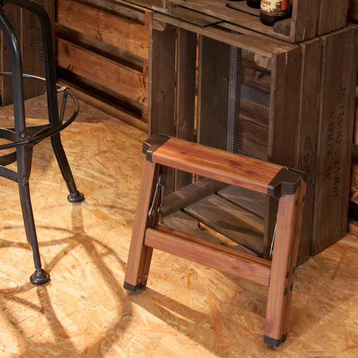 ステップスツール ウッドプリント 1段 耐荷重100kg PC-401 東谷 折りたたみステップ【脚立 踏み台 ステップ台 アルミステップ 軽量 折り畳み おしゃれ 木目調 インテリア雑貨】