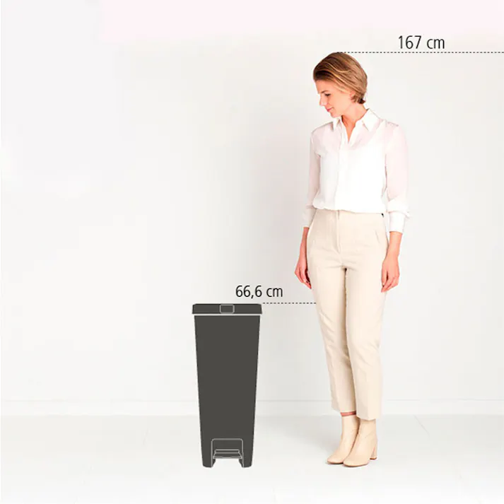 ブラバンシア ステップアップ ペダルビン 40L brabantia【ゴミ箱 ペダル式 角型 40リットル ふた付き 足踏み ダストボックス キッチン】 ライトグレー