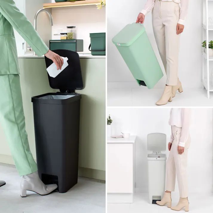 ブラバンシア ステップアップ ペダルビン 40L brabantia【ゴミ箱 ペダル式 角型 40リットル ふた付き 足踏み ダストボックス キッチン】 ライトグレー