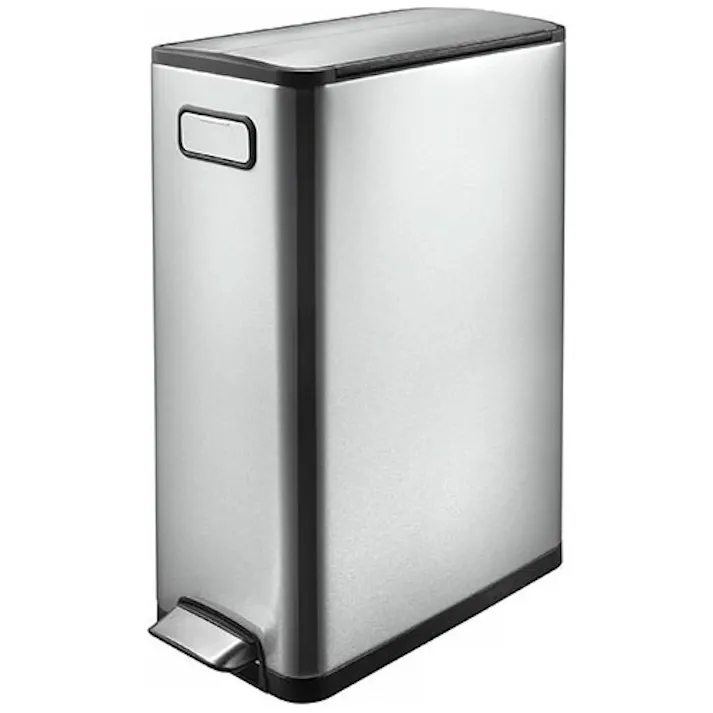 EKO エコフライ ステップビン 20L+20L 分別 ペダル式 ゴミ箱 両開き キャスター付き イーケーオー シルバー EK9377【大容量 静音 ダストボックス ふた付き ペダル 両開きゴミ箱 低い キッチン カウンター下 リビング オフィス】