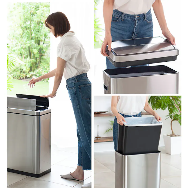 EKO デラックスファントム センサービン 20L 電池式 イーケーオー EK9287MT-20L【ゴミ箱 自動開閉 両開き センサー 電動 ダストボックス ふた付き センサーゴミ箱 キッチン リビング】