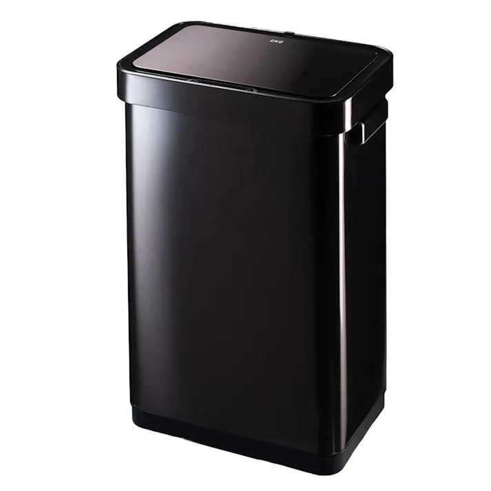 EKO デラックスミラージュ T センサービン 45L 電池式 EK9378 イーケーオー【ゴミ箱 45リットル センサー ふた付き 電動ゴミ箱 センサー式 ステンレス ダストボックス 全自動開閉式 センサーゴミ箱】 ブラックスチール