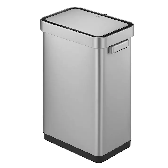 EKO デラックスミラージュ T センサービン 45L 電池式 EK9378 イーケーオー【ゴミ箱 45リットル センサー ふた付き 電動ゴミ箱 センサー式 ステンレス ダストボックス 全自動開閉式 センサーゴミ箱】 シルバー