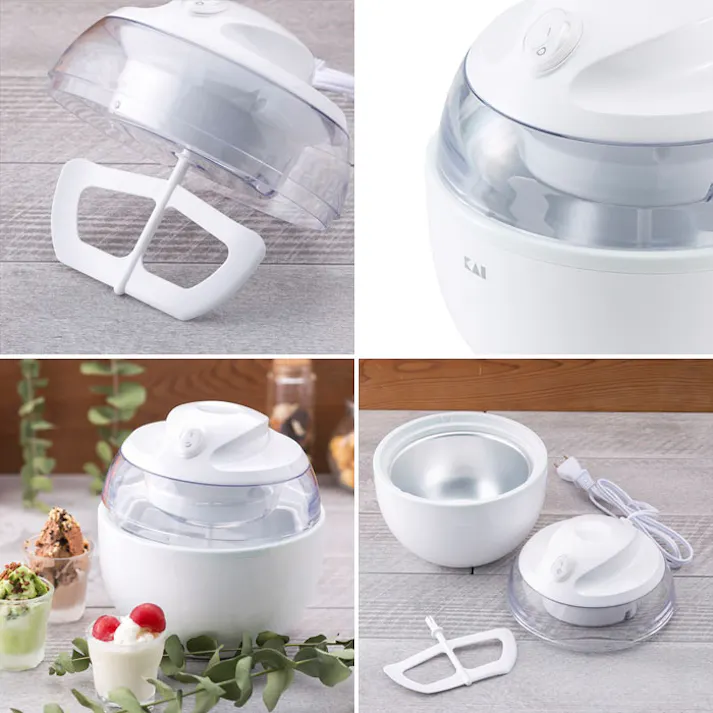 アイスクリームメーカー 貝印 オリジナルレシピ付き DL5929 kai【アイスクリーム シャーベット 手作り 家庭用 フローズンヨーグルト お菓子作り キッチン家電】