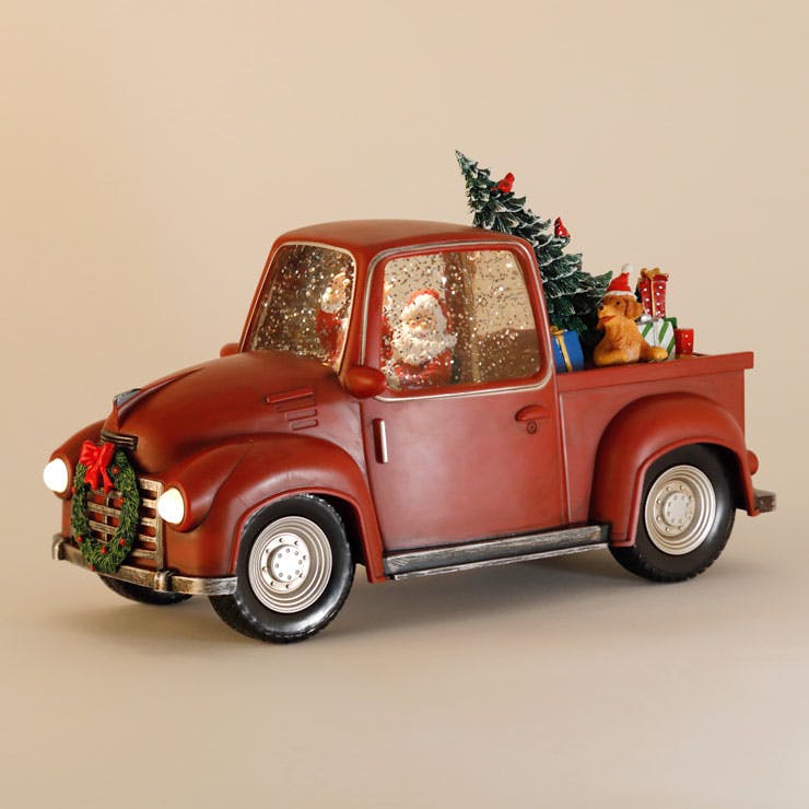 クリスマスウォーターグローブ Santa in car【サンタクロース スノードーム オルゴール 電動/サンタ 置物 光る USB/クリスマスグッズ】  | クリスマス用品 | ホームセンター通販【カインズ】