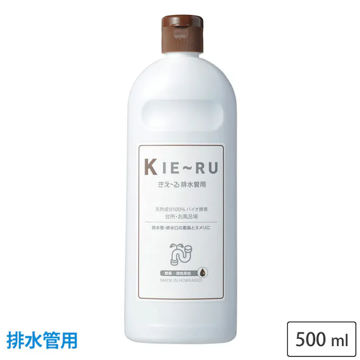 きえーる 排水管用 500ml 本体 有色液 無香 KH-U500 Uシリーズ 環境大善【排水口 掃除 三角コーナー 消臭液 消臭剤 バイオ酵素消臭液 台所 お風呂場 洗面所】