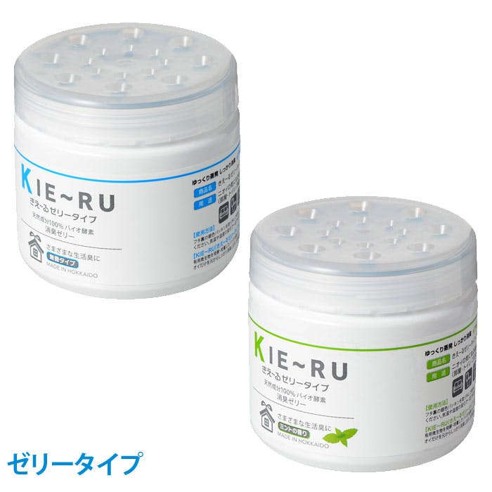 きえーる ゼリータイプ 無香・ミント Uシリーズ KJ-U140 環境大善【消臭剤 置き型 バイオ酵素消臭液 下駄箱 部屋 冷蔵庫 生ゴミ トイレ 車内 タバコ】