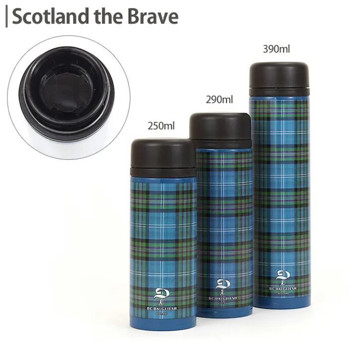 DCダルグリーシュ ステンレスボトル 390ml 全3柄 三好製作所【水筒 直飲み タータンチェック DC DALGLIESH】 ScotlandtheBrave