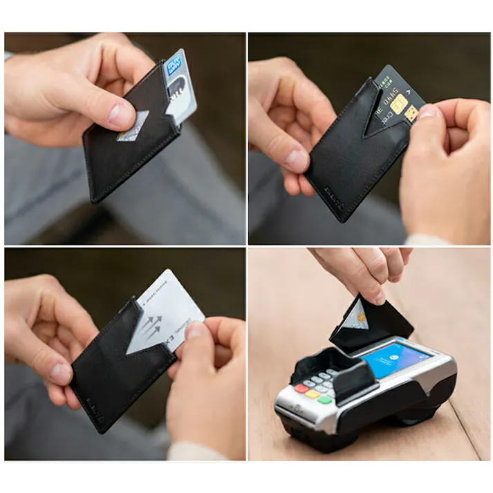 EXENTRI エキセントリ CITY シティ スキミング防止 RFIDブロック【クレジットカードケース 薄型 縦型 カードケース 磁器 防止 メンズ レディース】 ブラックキューブ