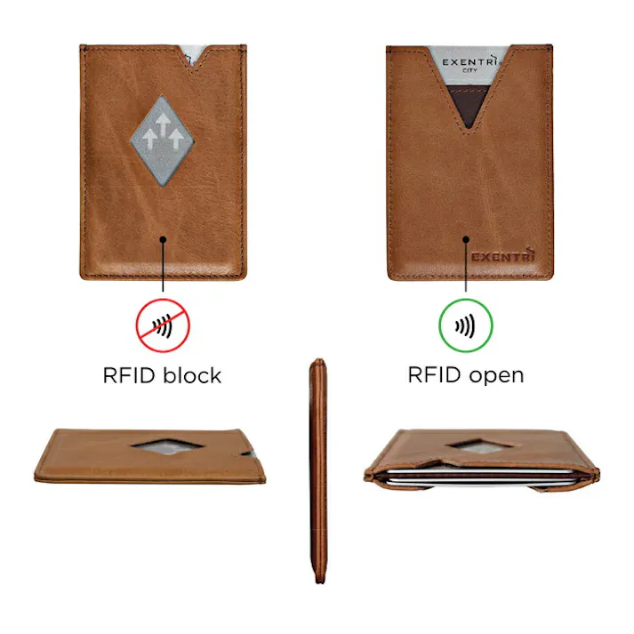 EXENTRI エキセントリ CITY シティ スキミング防止 RFIDブロック【クレジットカードケース 薄型 縦型 カードケース 磁器 防止 メンズ レディース】 ブラックキューブ