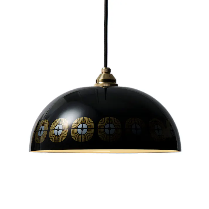 ランプシェード ホーロー 琺瑯ランプ 31cm E26 LED電球専用 シーリングカバー 真鍮製ソケットカバー 富士ホーロー Remo レモ【天井照明 直付け 引っ掛けシーリング エナメル 琺瑯 コード調節】 ブラック