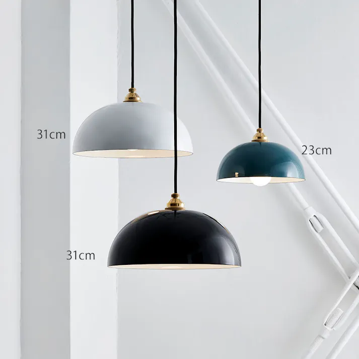 レモ ランプシェード 無地 富士ホーロー 31cm ホワイト 天井照明,直付け,引っ掛けシーリング,エナメル,琺瑯,コード調節