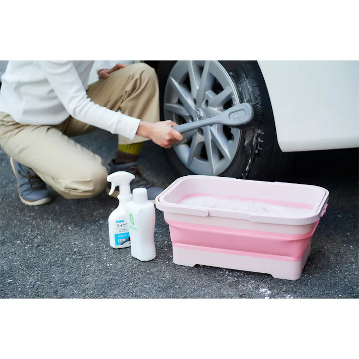 ソフトバスケット ハンドル付き 折りたたみ バケツ 15L イセトー ISETO I-581 伊勢藤【ランドリーバスケット たらい 洗濯かご 桶 洗い桶 洗濯かご つけ置き洗い 洗濯桶 ペットバス タブ お風呂 日本製】 ホワイト