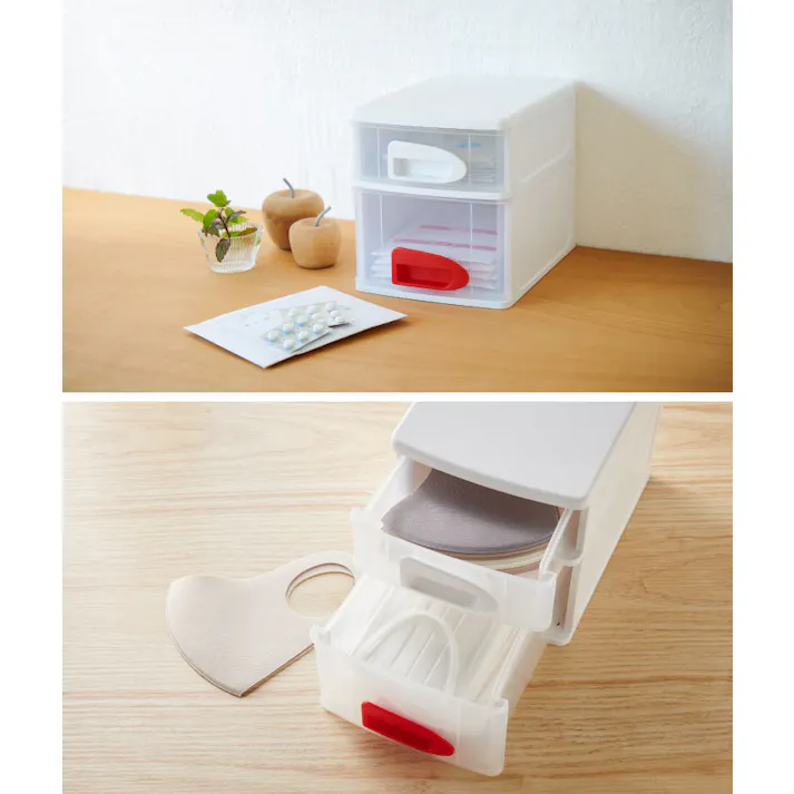 おくすりケース 2段 MINING102 ISETO I-598 伊勢藤 イセトー【お薬ケース 収納ケース 薬箱 引き出し 救急箱 文房具 小物入れ 引き出しケース 卓上 コンパクト 収納 日本製】