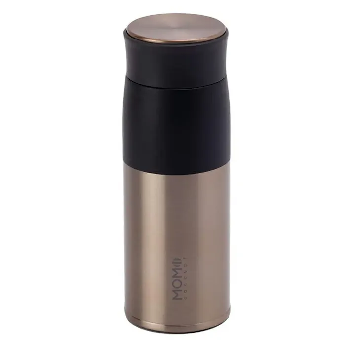 ルピナス タンブラー 290ml 真空断熱 ピンクゴールド MOMO concept【水筒 ミニ サイズ マグボトル 魔法瓶 保温 保冷 真空二重構造 ステンレスボトル 直飲み ミニボトル ランチグッズ モモコンセプト 百麦】 カカオブラック