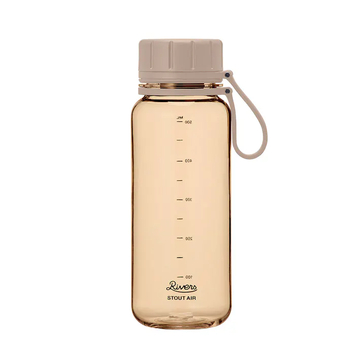 リバーズ スタウト エア 550E RIVERS【水筒 ウォーターボトル ドリンクボトル マグボトル 550ml 軽量ボトル 目盛付き スポーツ アウトドア】 ベージュ