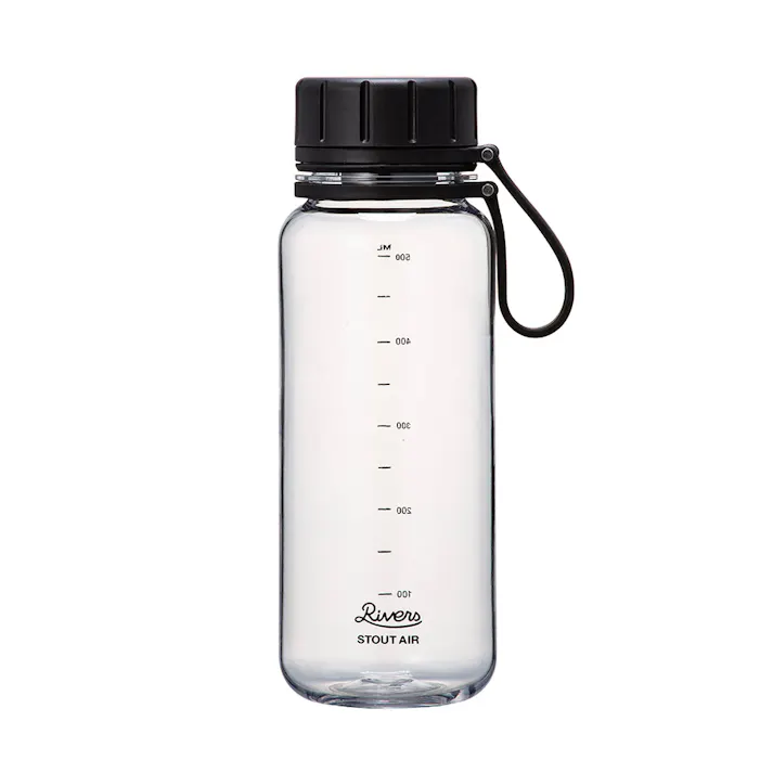 リバーズ スタウト エア 550E RIVERS【水筒 ウォーターボトル ドリンクボトル マグボトル 550ml 軽量ボトル 目盛付き スポーツ アウトドア】 クリア