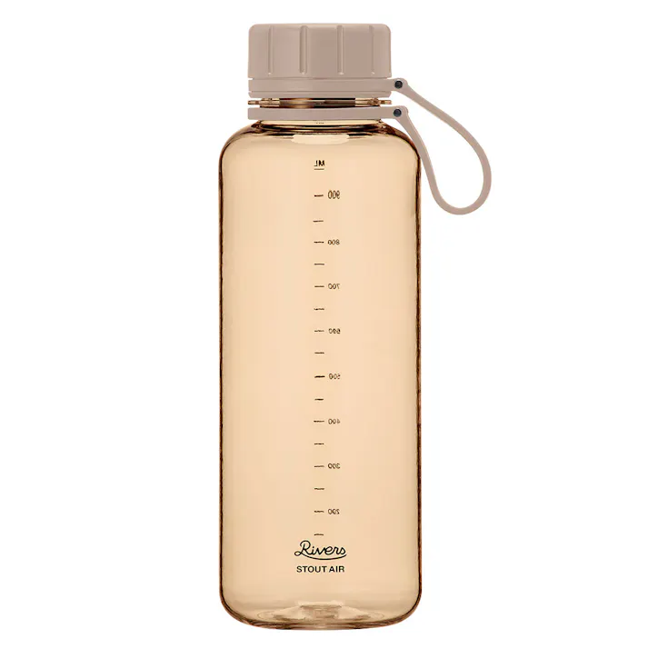 リバーズ スタウト エア 1000E RIVERS【水筒 ウォーターボトル ドリンクボトル マグボトル 1000ml 軽量ボトル 目盛付き スポーツ アウトドア】 ベージュ