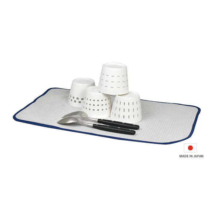 マルチ水切りマット 三百十日商店 逸品社 シュガーランド【キッチン 水切りマット 洗える 吸水マット ミューファン 速乾 抗菌 防臭 銀イオン 食器拭き キッチンクロス】 ブルー