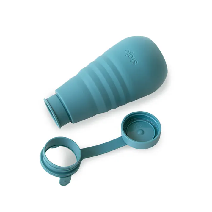 ストージョ ボトル stojo BOTTLE 590ml 20oz【水筒 シリコンボトル 折りたたみ 直飲み 常温 コンパクト 蓋付きタンブラー 食洗機対応 電子レンジ対応 BPA フリー】 デニム